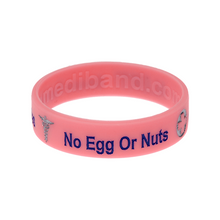 Load image into Gallery viewer, Egg &amp; Nut Allergy Pink Wristband
