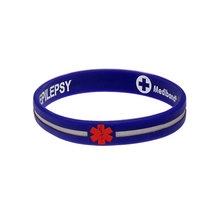 Load image into Gallery viewer, Epilepsy - Reversible Design Purple Wristband
